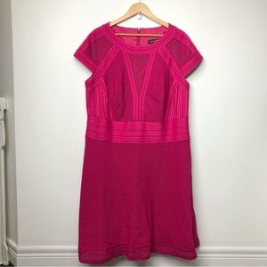 Tadashi Shoji Magenta Embrpidered Fit and Flare Dress Size 20Q